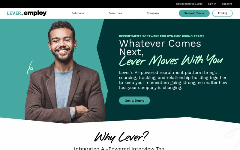 Screenshot of lever.co