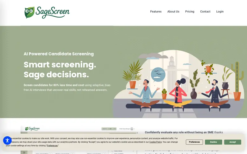 Screenshot of sagescreen.io