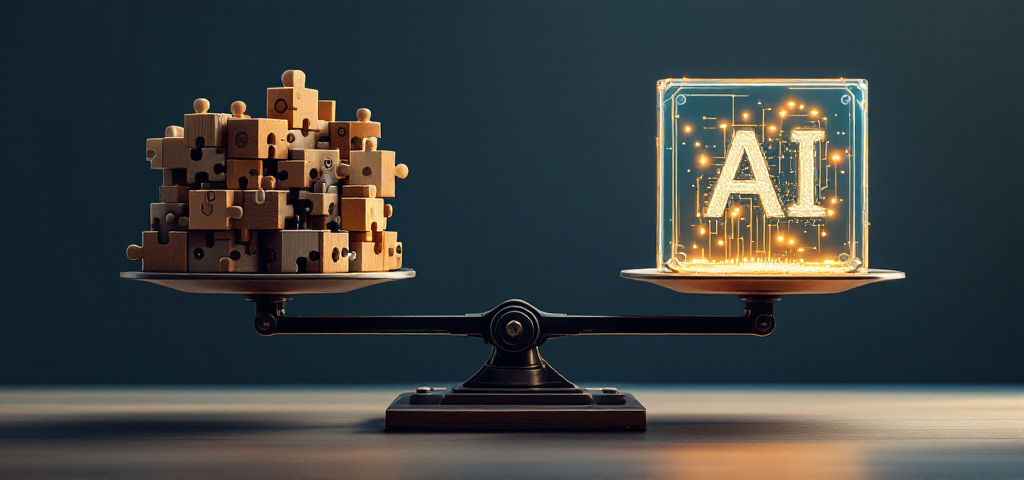 puzzle blocks vs ai balance scale — SageScreen